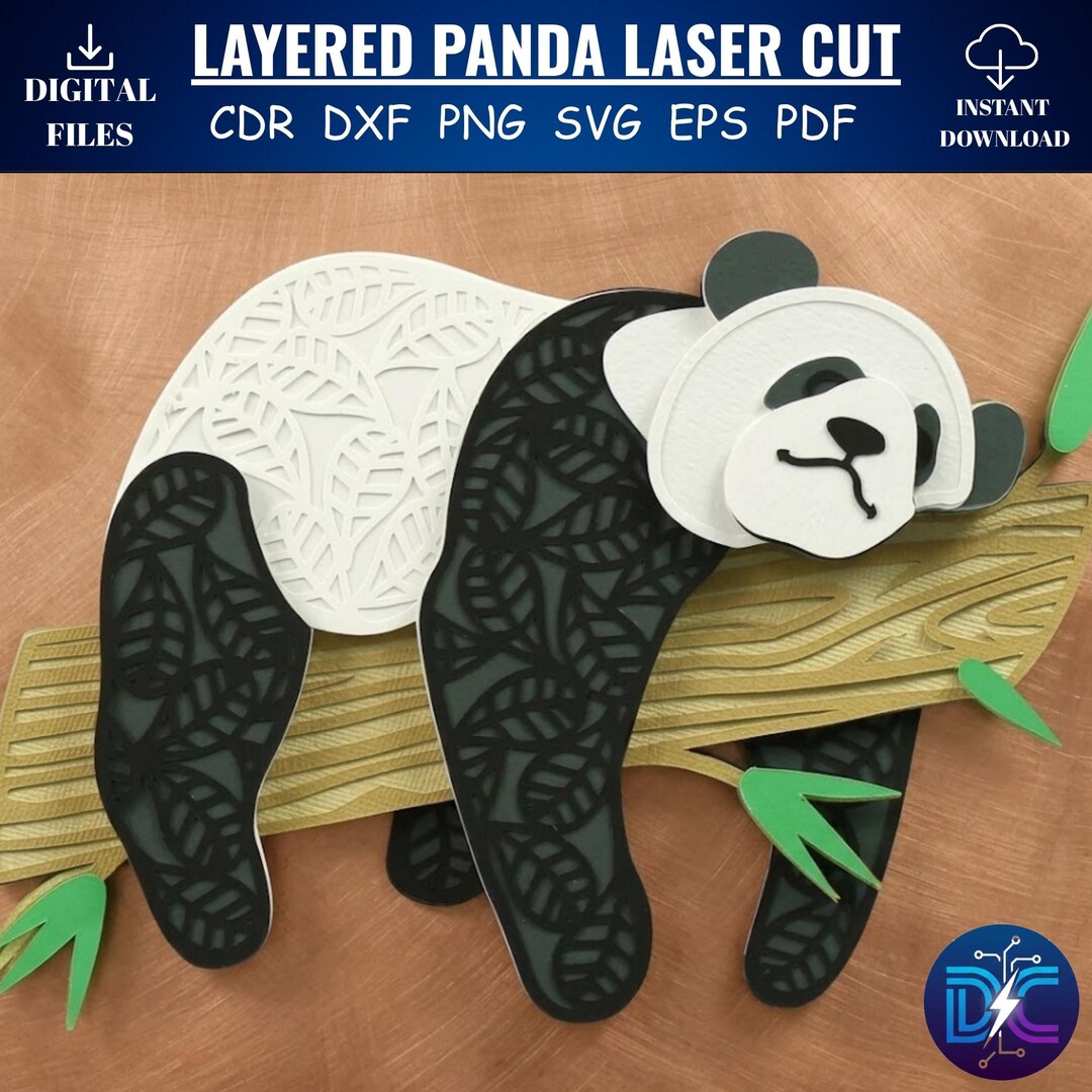 3D Layered Panda SVG Laser Cut File, Multi-layer Panda Bear Mandala ...