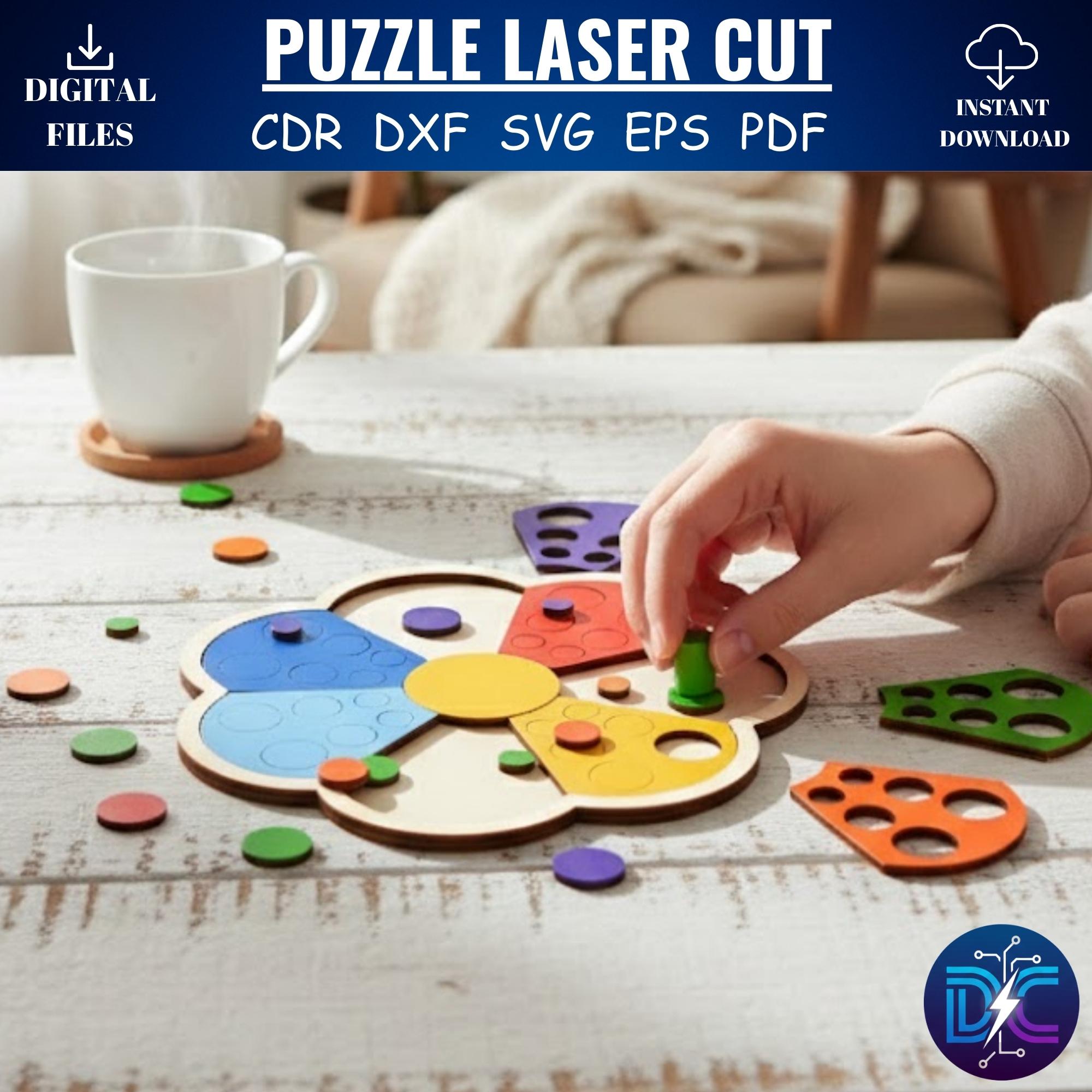 Educational Wooden Puzzle Svg Bundle for Laser Cut, Toddler Montessori ...