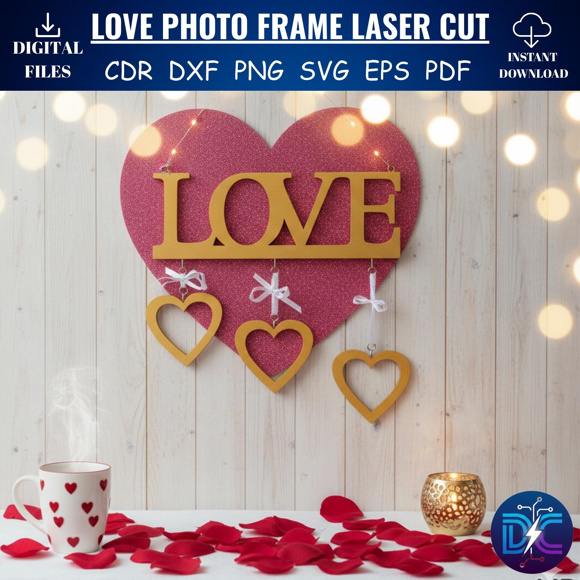 Heart Photo Collage Frame SVG, Laser Cut Valentine's Day Gift (digital ...