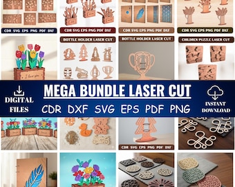 Laser Cut Mega Bundle SVG, Glowforge Projects (Digital Download)