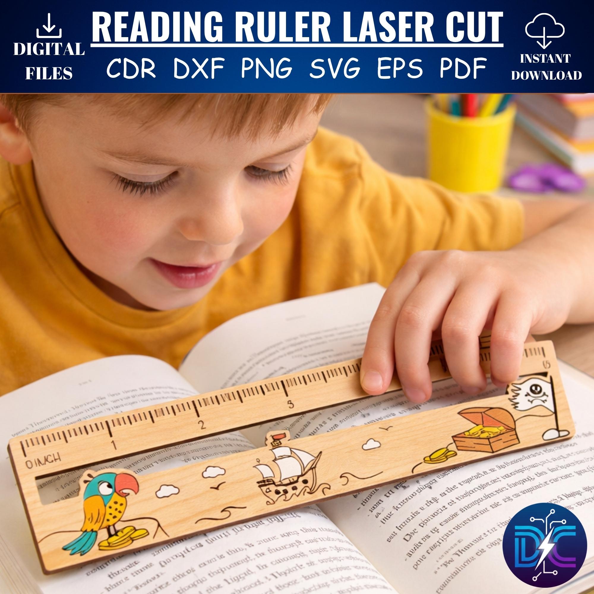 Dislesic Ruller Pirate Reading Ruler Laser Cut File, Dyslexia Guided Reading Tool SVG ...
