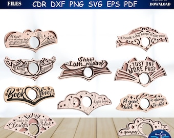 SVG Bundle | Laser Cut Reading Ring Files (svg, dxf, eps, pdf)