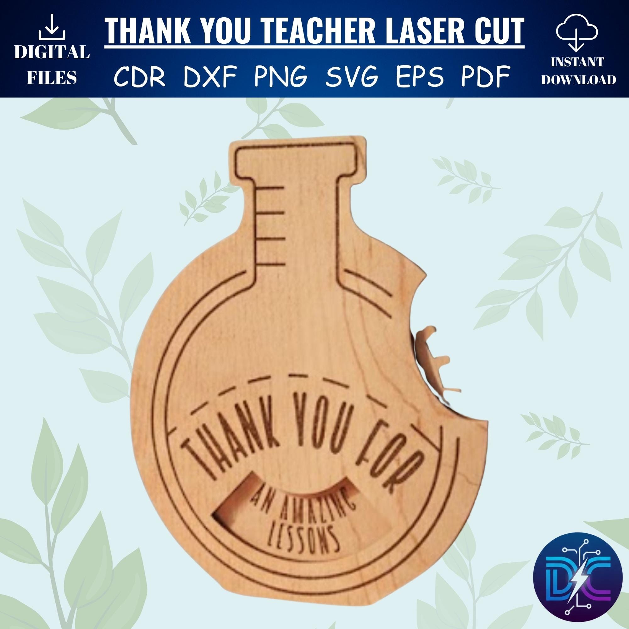 Laser Cut Teacher Gift SVG Bundle | Thank You Desk Decor (digital ...