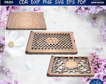 Portamonedas cortado a láser SVG, sobre para regalo de cumpleaños o boda (descarga digital)
