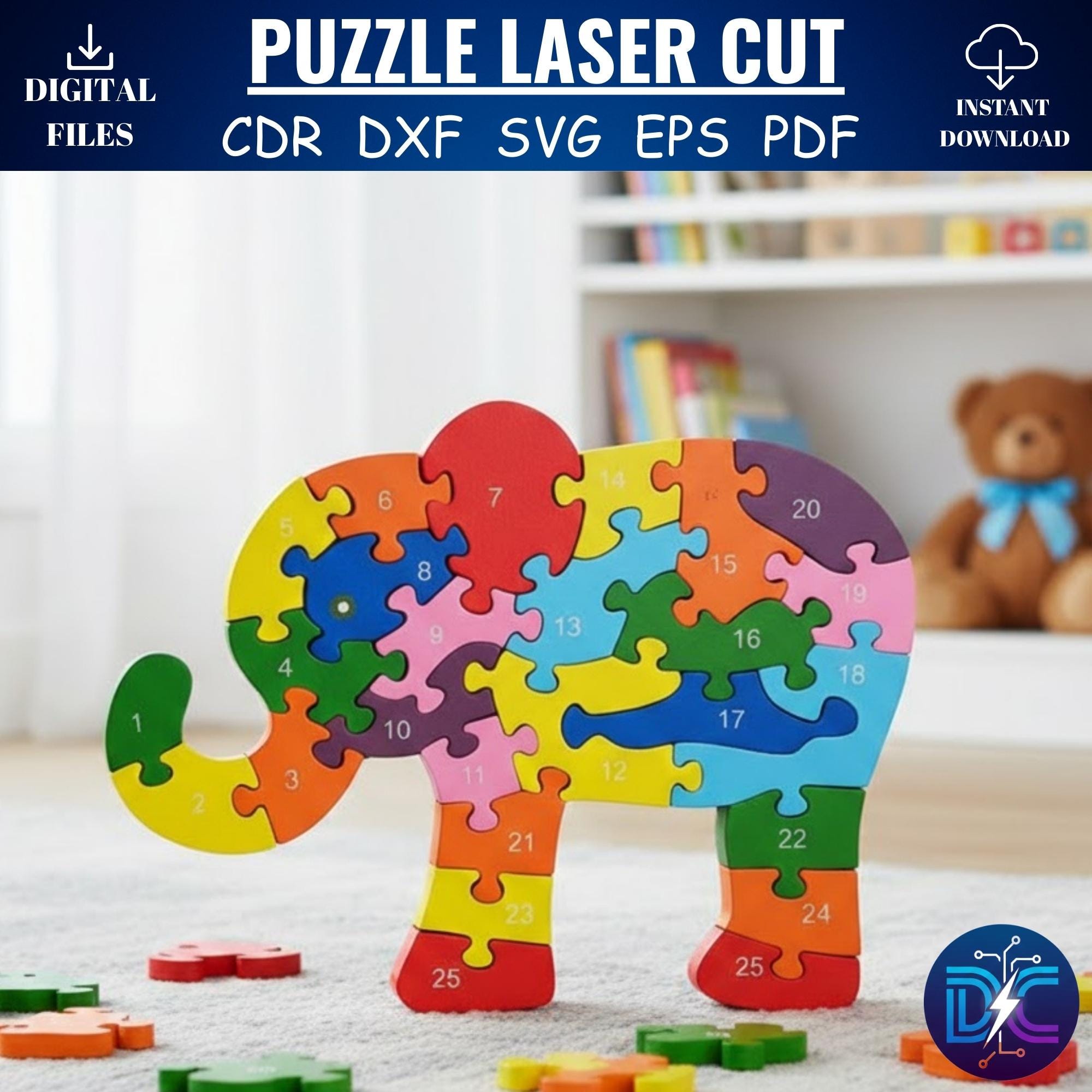 Laser Cut Animal Puzzle SVG Bundle | Educational Jigsaw Files (digital ...
