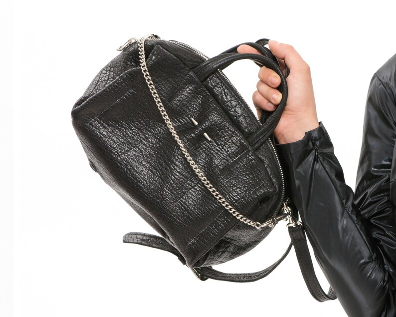 black leather designer purse