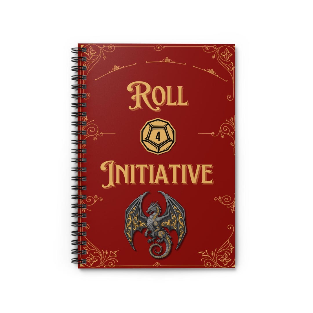 Roll Initiative Dragon Notebook | Spiral Ruled Journal. 6