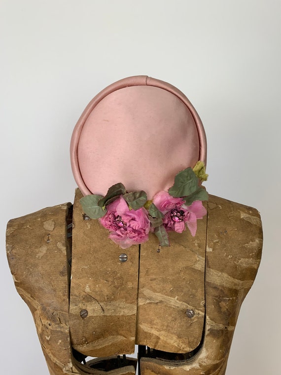 Vintage 1950s Pink Pillbox Hat