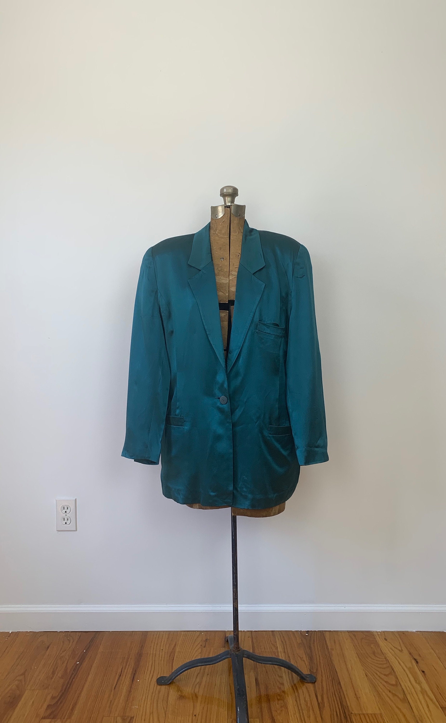Alcott \u0026 Andrews Vintage 1980s Turquoise Silk Blazer | Etsy