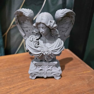 Baroque Angel Statue | 3D Printed Gothic Shelf Decor & Dark Academia Figurine