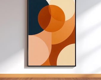 Japandi Geometric Wall Art – Mid Century Minimalist Print (Digital Download)