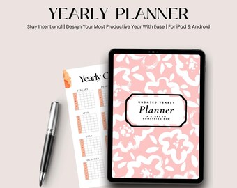 Undated Yearly Planner | Minimalist, Reusable (Digital Download)