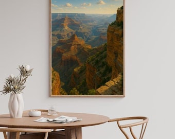 Láminas decorativas para pared del Gran Cañón / Lámina con paisaje de Arizona durante la hora dorada