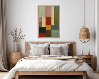 Lámina decorativa geométrica moderna para pared / Póster abstracto con bloques de color