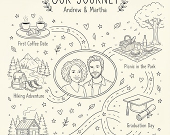 Your Love Story, Illustrated – Personalized Couple Journey Art | Custom Romantic Keepsake | Digital Download