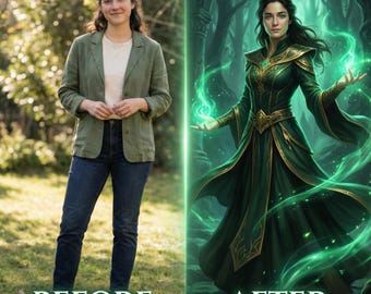 Custom Fantasy Portrait Transformation | Photo to Magical Character Artwork | Digital Gift