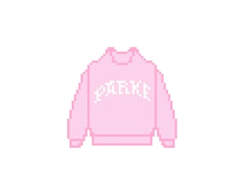 Pink Sweatshirt Needlepoint Pattern | PARKE | 18 Mesh | Digital Stitch Chart