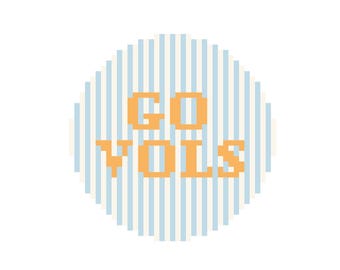 Patrón de bordado Go Vols / Adorno redondo / Malla 18 / Gráfico de puntadas digitales