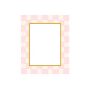 ピンクのチェック柄フレームのニードルポイントパターン | MacKenzie-Childs | 18メッシュ | デジタルステッチチャート
