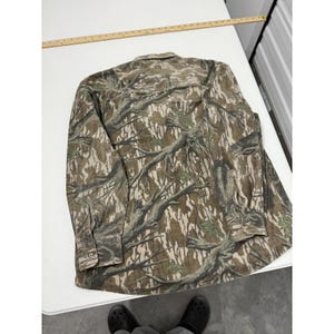 Mossy Oak Camo Flannel Shirt Long Sleeve Button Up Men's Size Large image 4