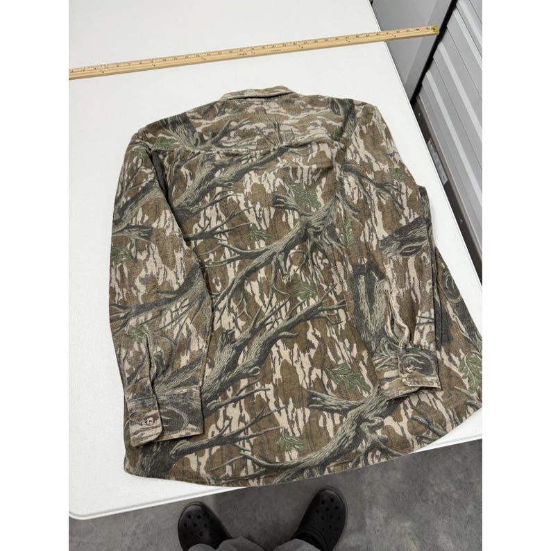 Mossy Oak Camo Flannel Shirt Long Sleeve Button Up Men's Size Large image 4