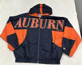 The Game Auburn Tigers Windbreaker Mens XL Navy Orange Vintage Full Zip Jacket