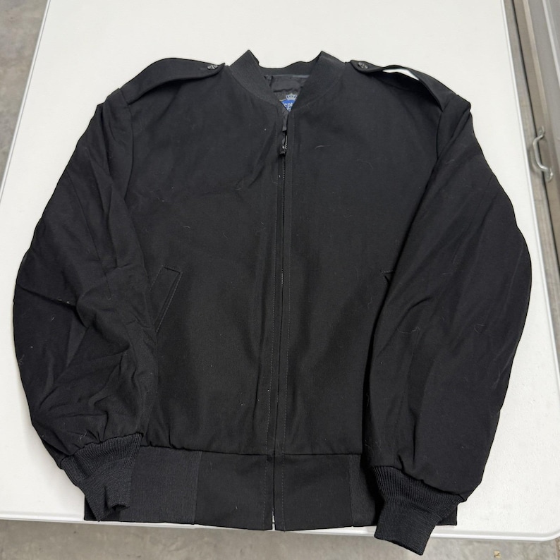 Neptune Garment Co Bomber Jacket Mens 42 Black Excellent Officer Thinsulate Wool image 1