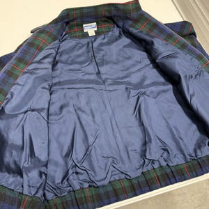 Vintage Pendleton Plaid Bomber Jacket Mens M Blue Green Zip Up 画像 5