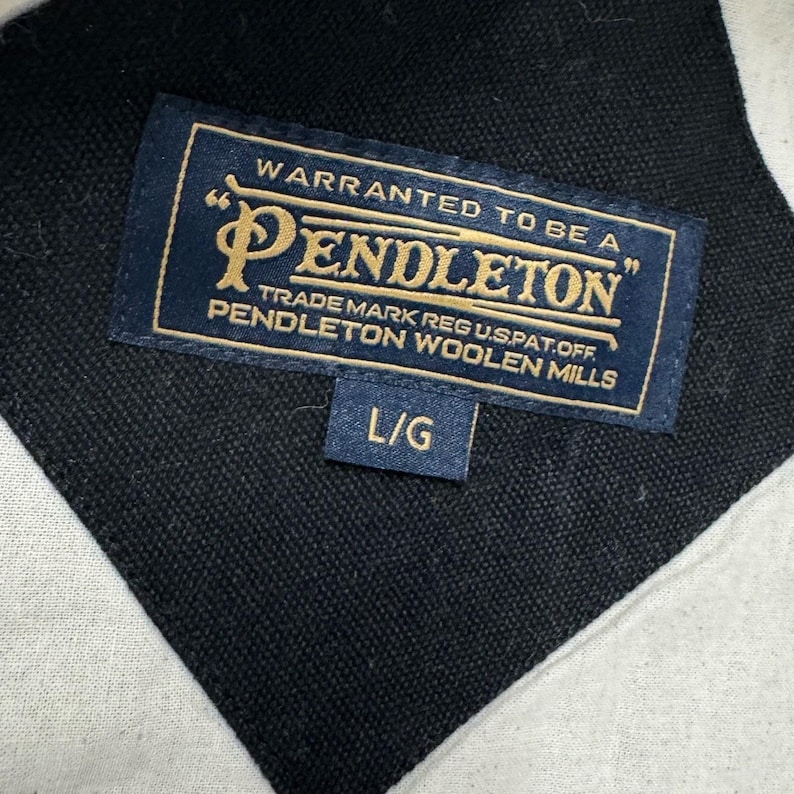 Pendleton Jacket Mens Large Black White Excellent Fleece Southwestern Zip Up imagen 7