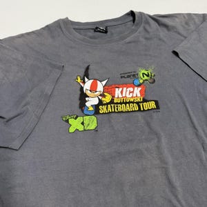 RARE Disney Kick Buttowski T-Shirt Mens L Gray Good Staff Graphic Disney XD Tee