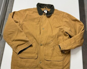 LL Bean Original Field Coat Kids XL Tan Excellent Canvas Chore Barn Jacket