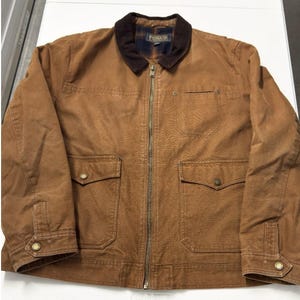 Pendleton Mens Brown Canvas Work Jacket Corduroy Collar XXL TTG