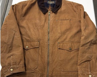 Pendleton Mens Brown Canvas Work Jacket Corduroy Collar XXL TTG
