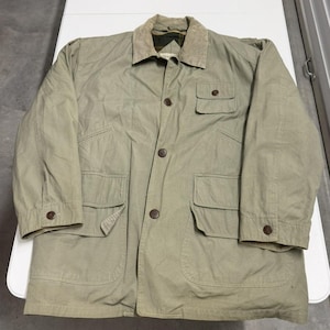 Vintage trails ends Cotton Canvas Field Jacket Corduroy Collar Chore Coat