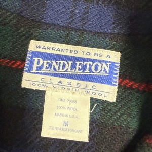 Vintage Pendleton Plaid Bomber Jacket Mens M Blue Green Zip Up 画像 4