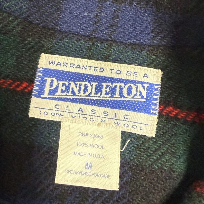 Vintage Pendleton Plaid Bomber Jacket Mens M Blue Green Zip Up 画像 4