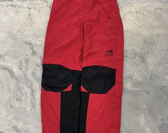 The North Face Extreme Gear Ski Pants Red Black Vintage Mens Snow Trousers 90s