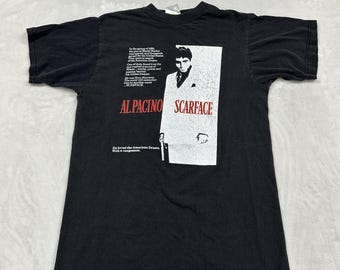 Scarface Graphic T-Shirt Mens M Black Al Pacino Tony Montana Movie Tee