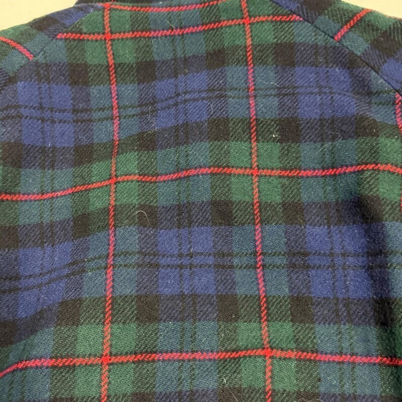 Vintage Pendleton Plaid Bomber Jacket Mens M Blue Green Zip Up 画像 7