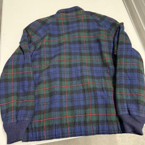 Vintage Pendleton Plaid Bomber Jacket Mens M Blue Green Zip Up 画像 6