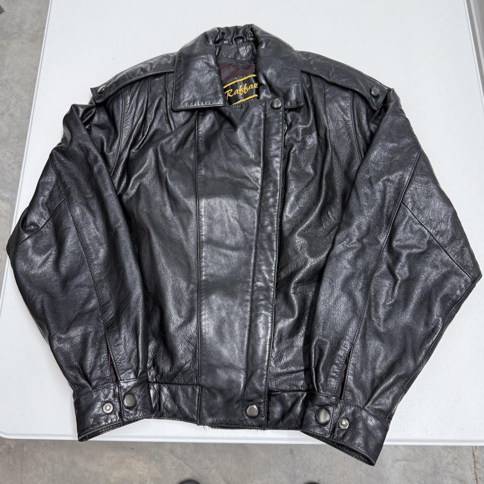80s short real leather bomber jacket blk 【公式通販】