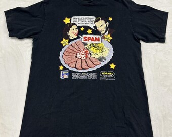 Sof Tee Tee Jays Spam T-Shirt Mens Large Black Vintage Hormel George Burns 90s