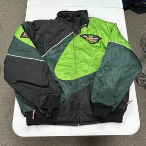 Arctic Cat Motorsports Jacket Mens XXL Green Black Good Colorblock Racing Coat