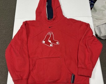 Nike center swoosh Hoodie Boston Red Sox Mens Medium Embroidered Logo Pullover
