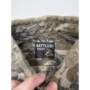 Mossy Oak Camo Flannel Shirt Long Sleeve Button Up Men's Size Large image 3
