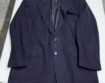 Vintage Polo Ralph Lauren Navy Blue Two Button Blazer Sport Coat Made in USA