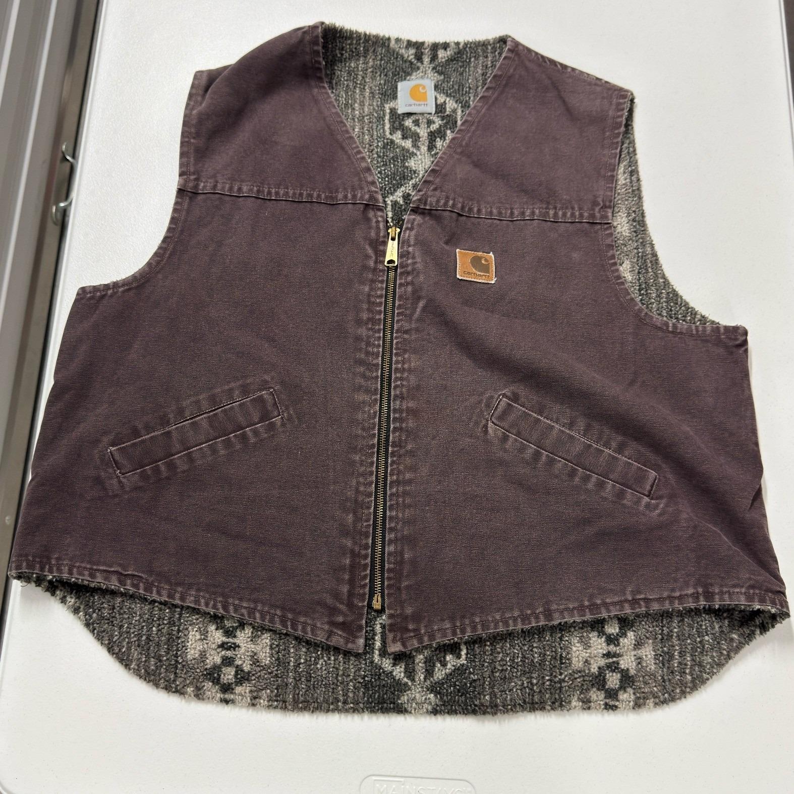 カーハート　carhartt Aztec Vest Vintage Carhartt WIP Aztec Fleece Lined Distressed Vest | eBay