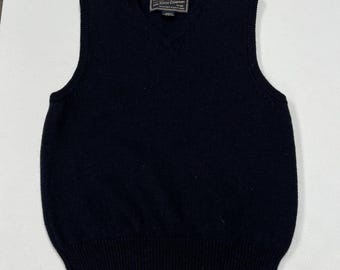Abercrombie & Fitch Sweater Vest Mens L Navy Blue Excellent V-Neck Knit Ribbed