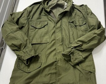 Military M-65 Field Jacket Mens M Olive Green Fair Distressed Vintage Surplus