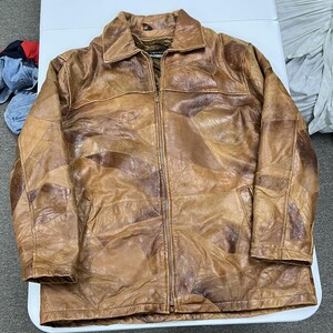 Legacy Leather Jacket Mens XXL Brown Patchwork Faux Fur Lined Distressed B2